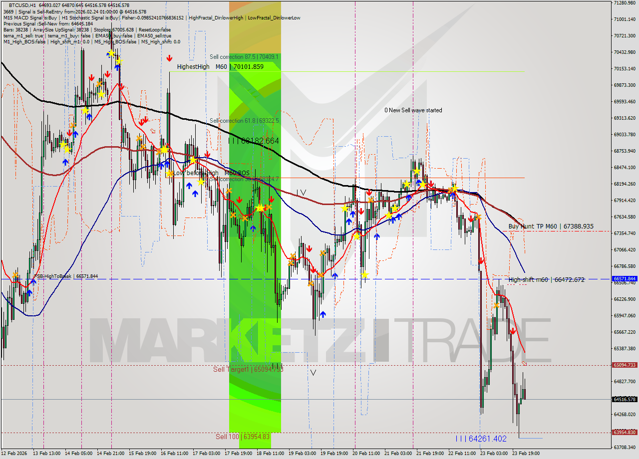 BTCUSD MTF analysis at 2026.02.24 01:55