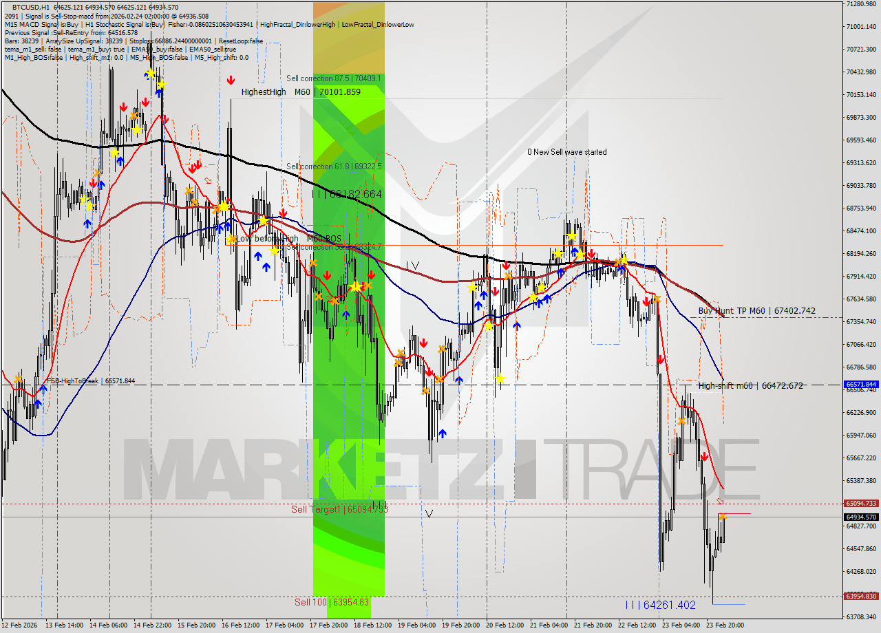 BTCUSD MTF analysis at 2026.02.24 02:19