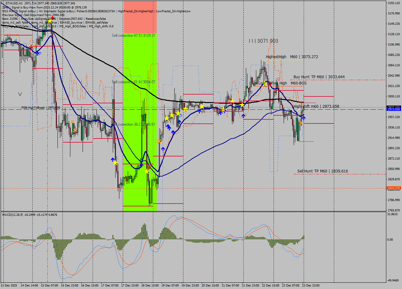 ETHUSD MTF analysis at 2025.12.24 00:06