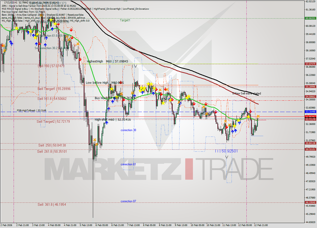 LTCUSD MTF analysis at 2026.02.13 01:00